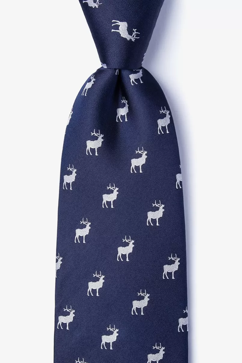 Ties Majestic Elk Navy Blue Tie NavyBlue Cheap