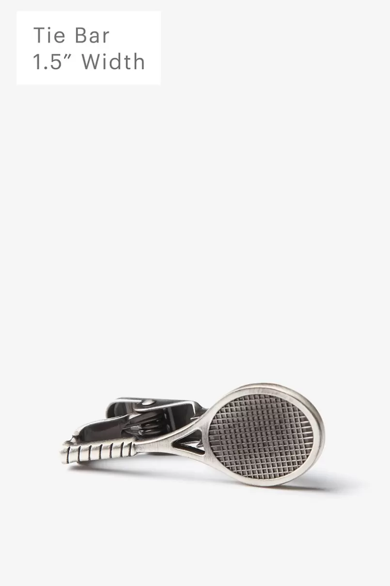 Ties Making a Racquet Antiqued Silver Tie Bar Flash Sale