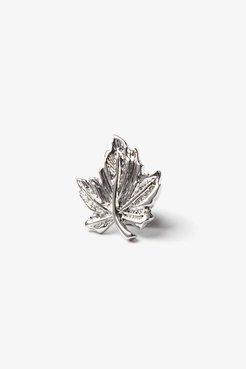 Ties Maple Leaf Lapel Pin Silver Fashion