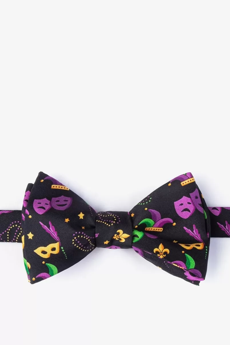 Ties Mardi Gras Masquerade Black Self-Tie Bow Tie Best Sale