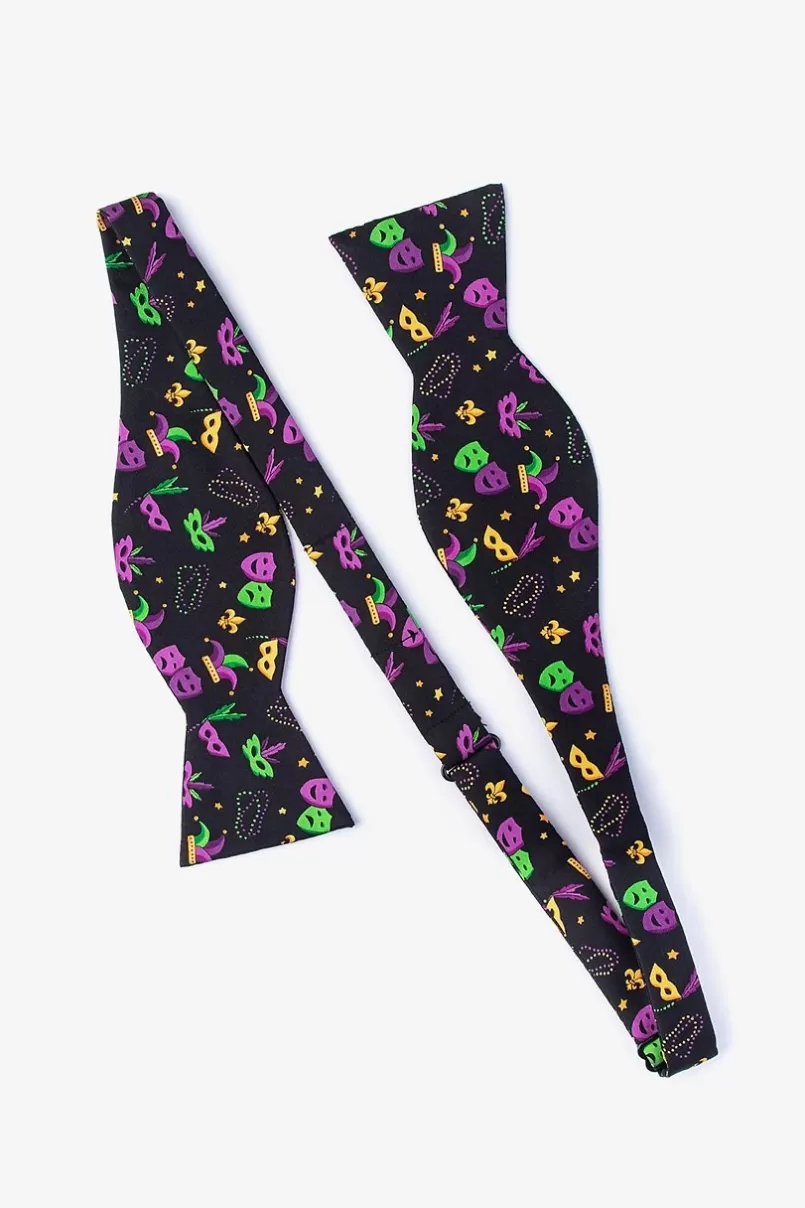 Ties Mardi Gras Masquerade Black Self-Tie Bow Tie Best Sale