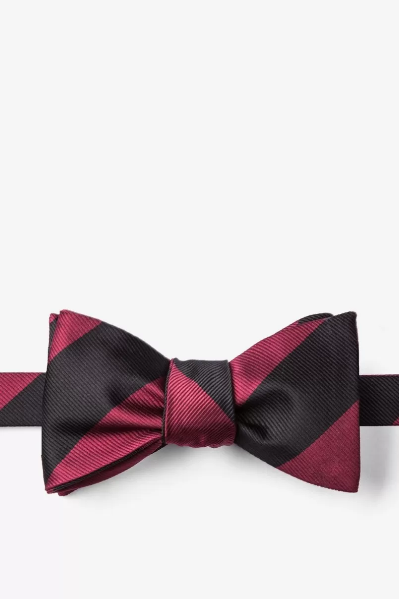 Ties Maroon & Black Stripe Self-Tie Bow Tie Maroon&Black Clearance