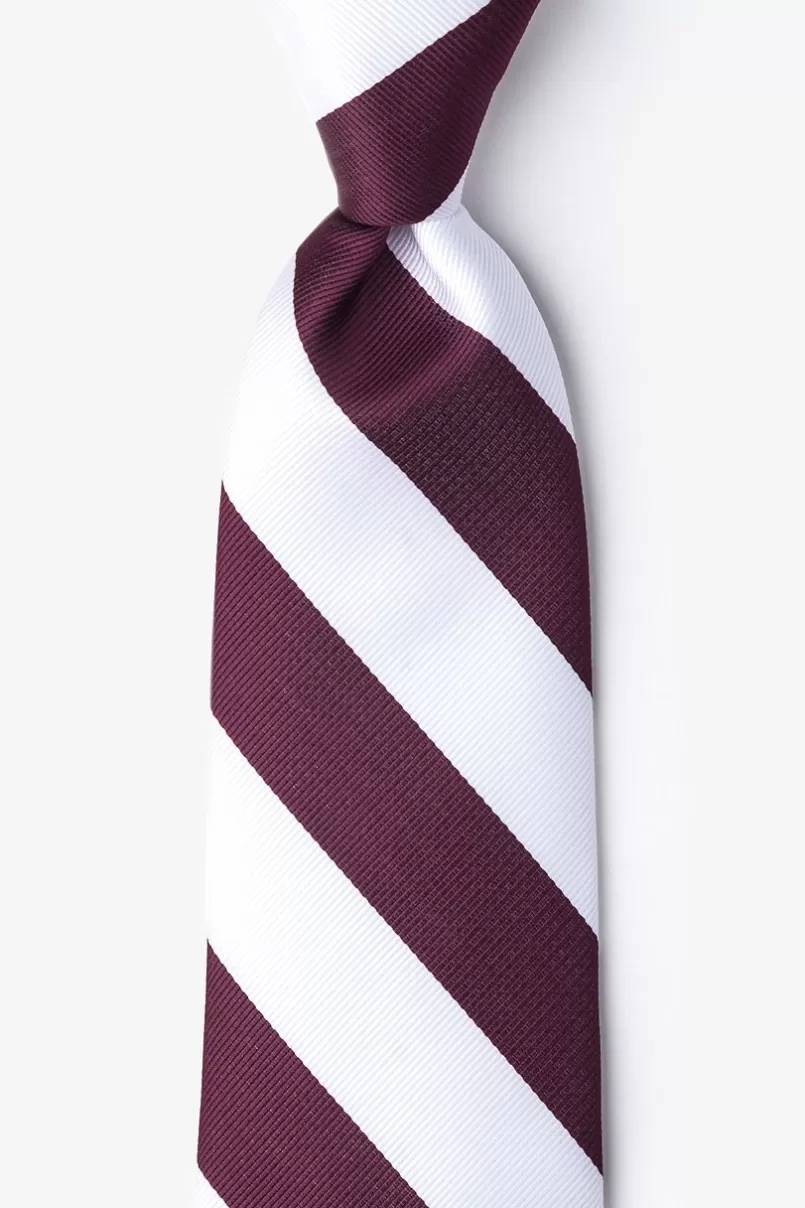 Ties Maroon & White Stripe Tie Maroon&White Hot