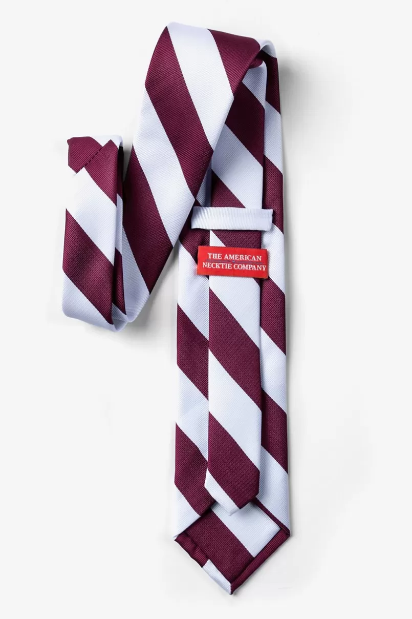 Ties Maroon & White Stripe Tie Maroon&White Hot