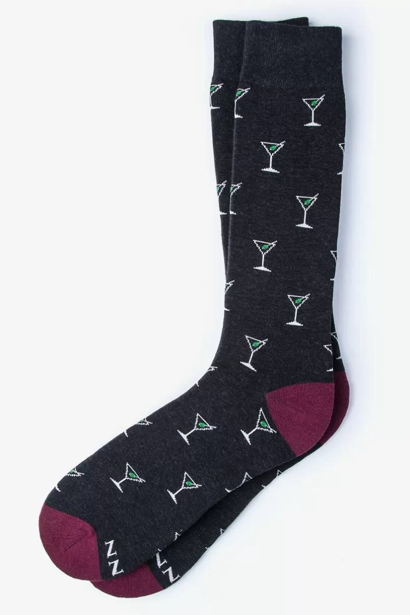 Ties Martini Black Sock Flash Sale