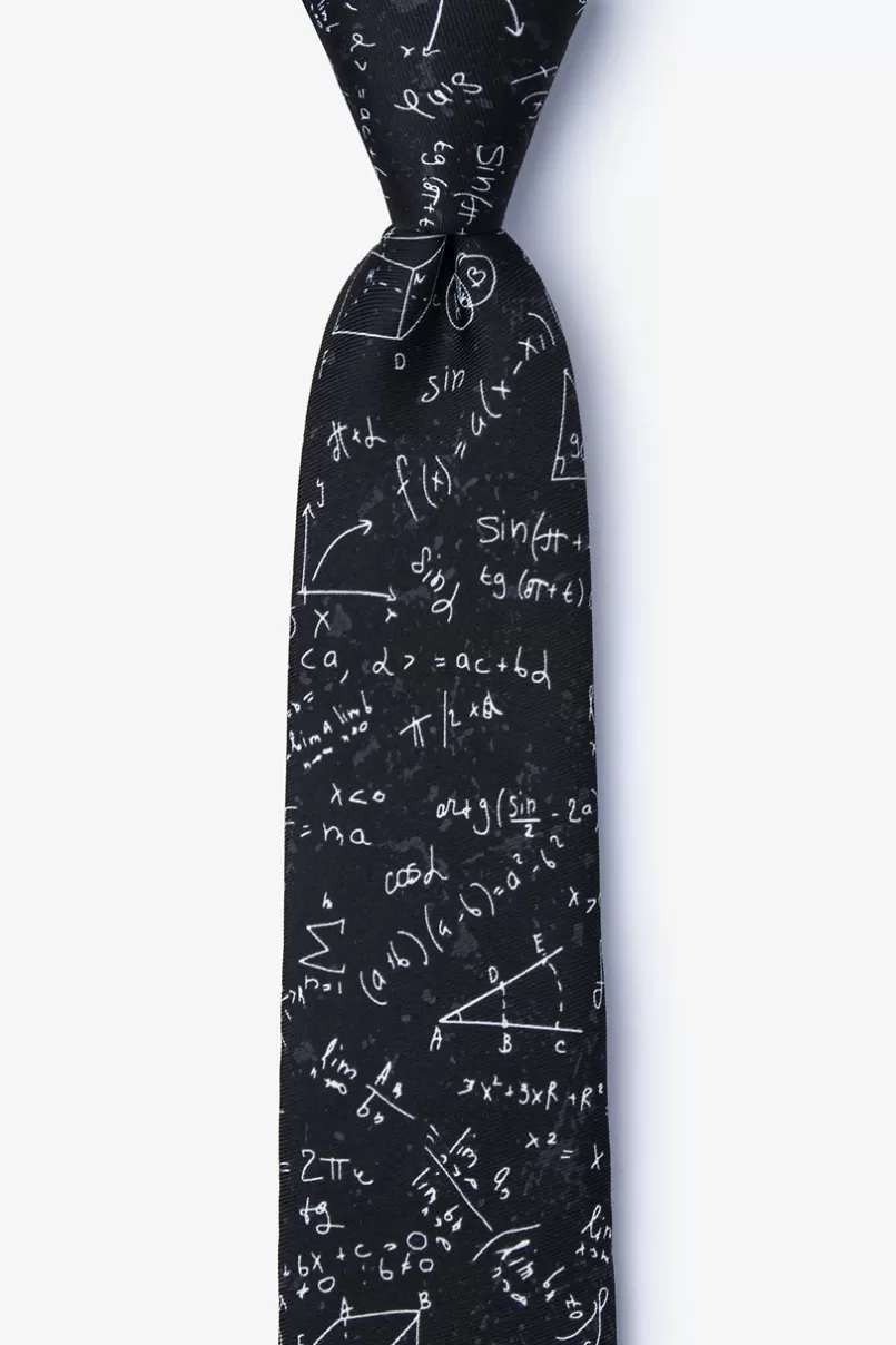 Ties Math Equations Skinny Tie Black Cheap