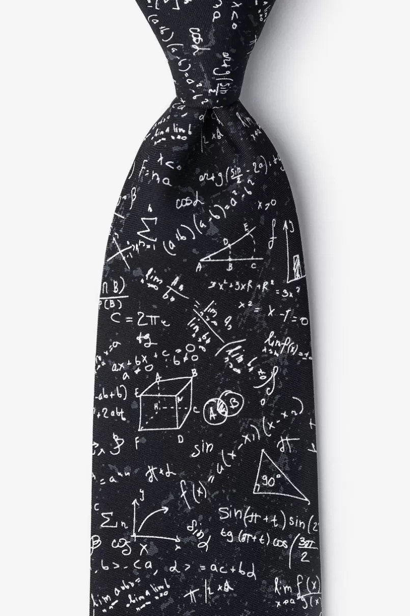 Ties Math Equations Tie Black Fashion