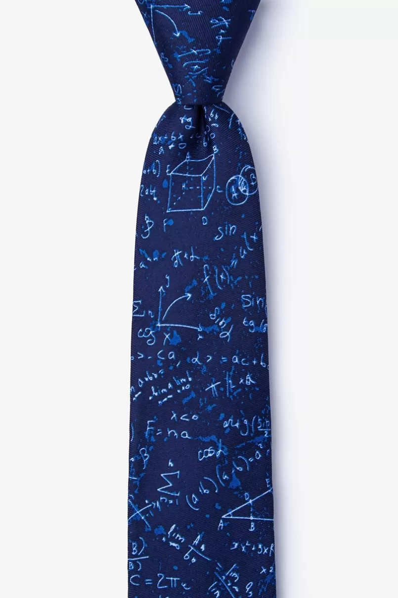Ties Math Equations Navy Blue Skinny Tie NavyBlue Fashion