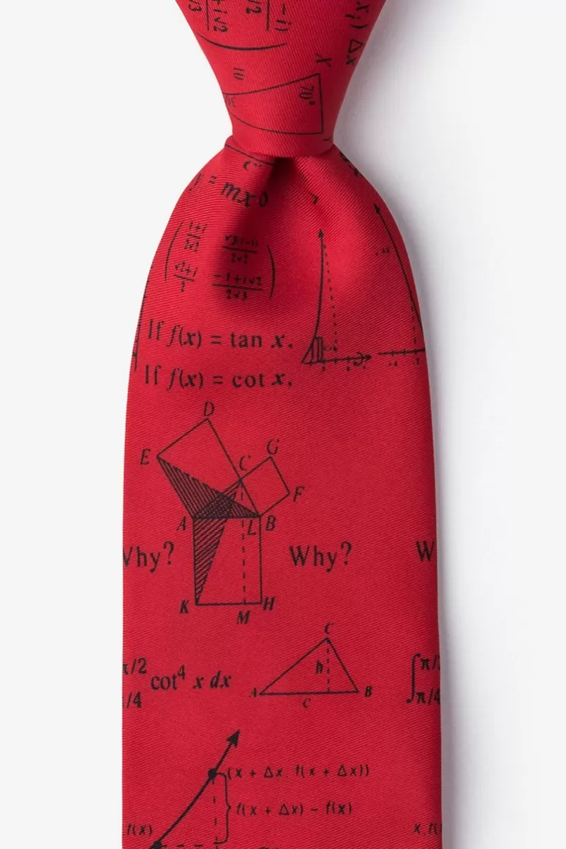 Ties Mathematics Red Tie Best Sale