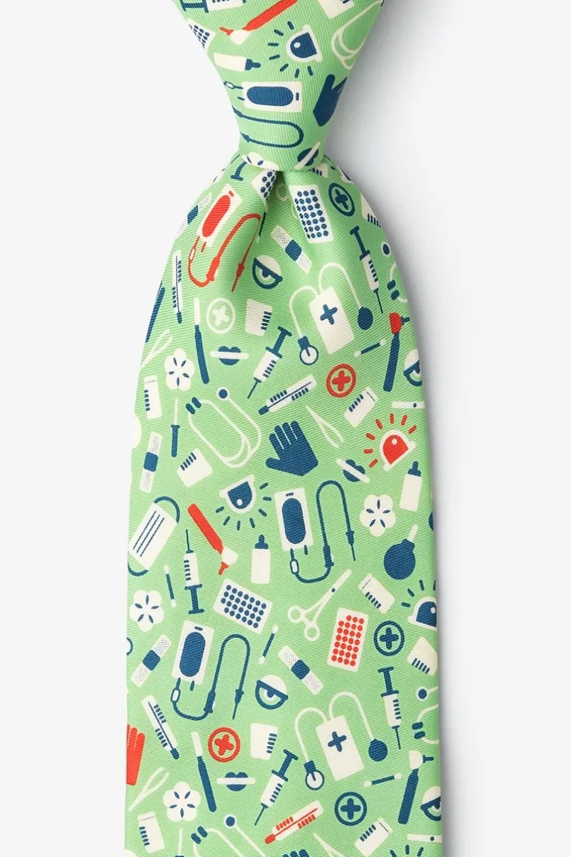 Ties Medical Supplies Lime Green Tie Hot
