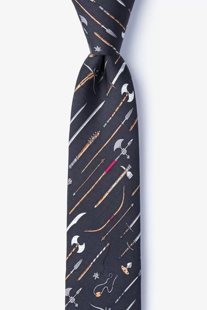 Ties Medieval Weaponry Black Skinny Tie Best Sale