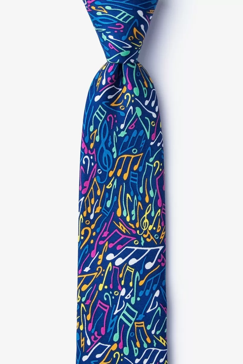 Ties Mellow Melody Navy Blue Skinny Tie Online