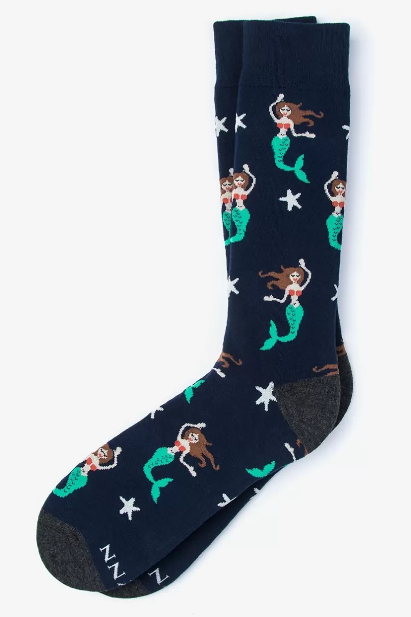 Ties Mermaid Navy Blue Sock NavyBlue Best Sale