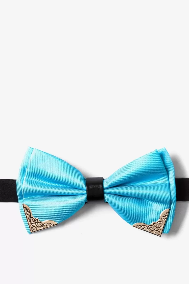 Ties Metal-Tipped Light Blue Pre-Tied Bow Tie LightBlue Shop