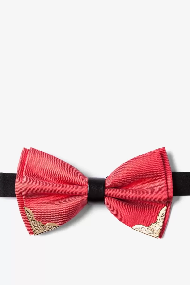 Ties Metal-Tipped Pre-Tied Bow Tie Salmon Flash Sale