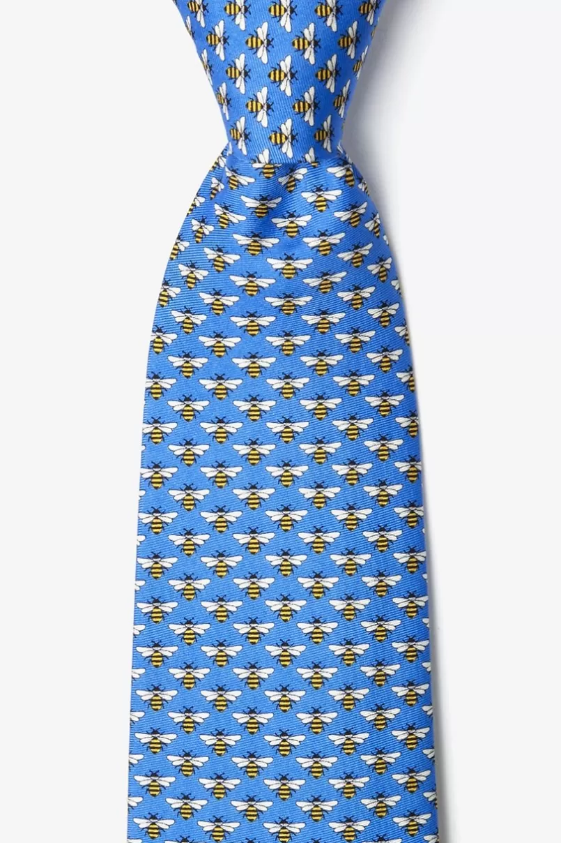 Ties Micro Bees Tie Blue Best Sale