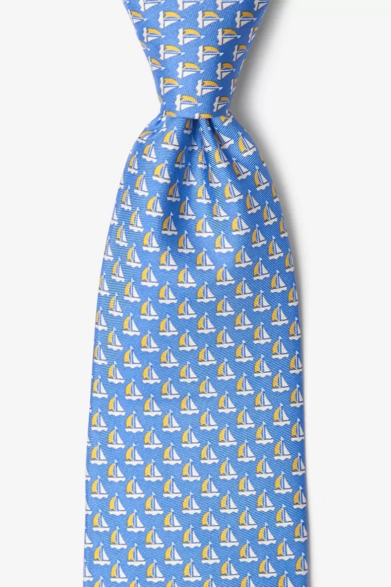 Ties Micro Sailboats Blue Tie Clearance