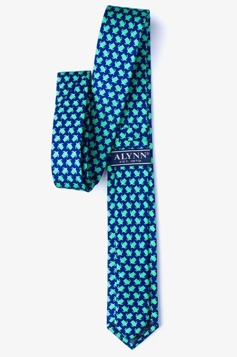 Ties Micro Sea Turtles Navy Blue Skinny Tie Clearance