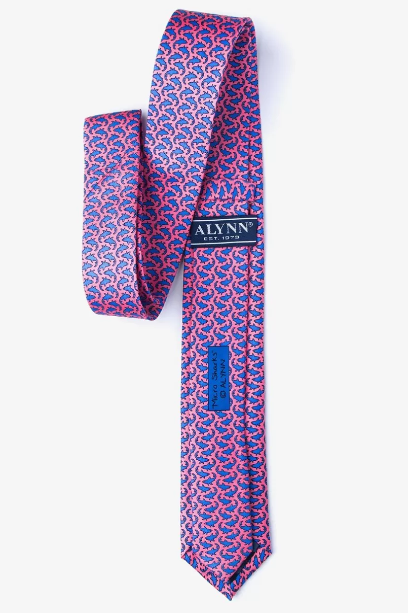Ties Micro Sharks Pink Skinny Tie Shop