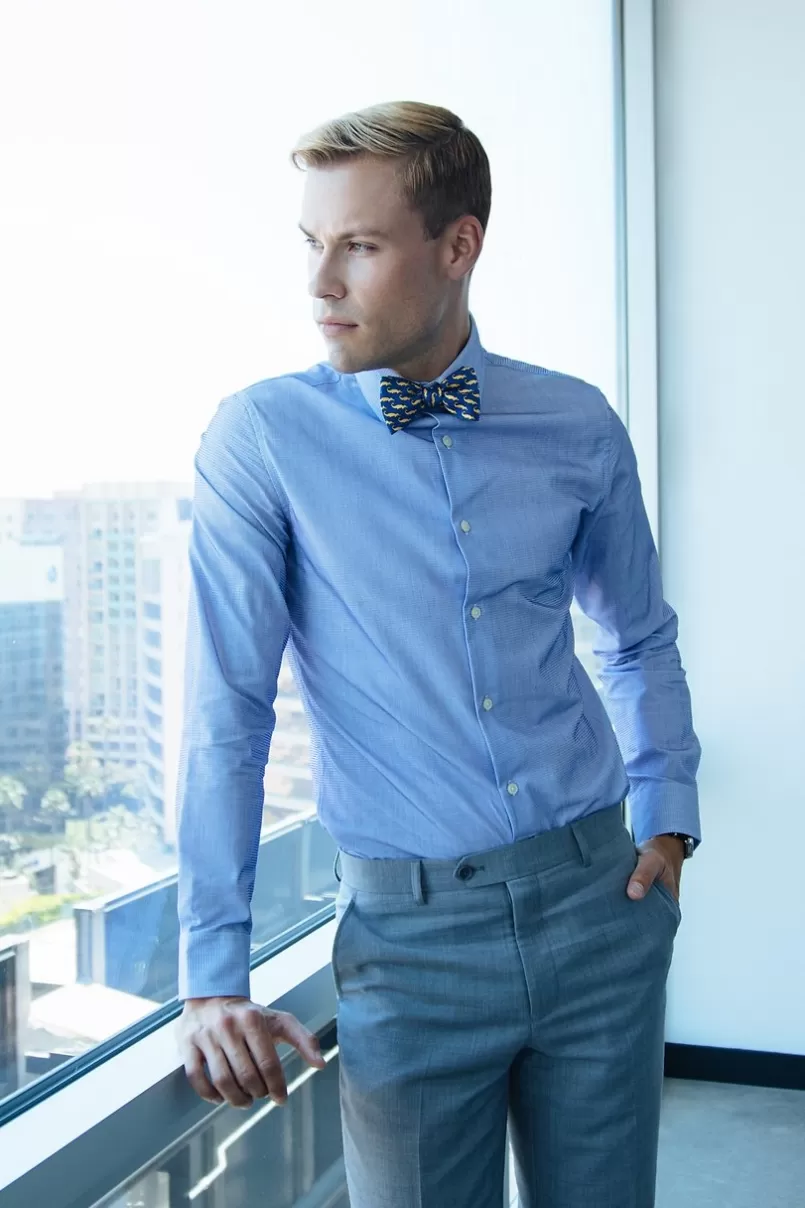 Ties Mini Alligators Blue Self-Tie Bow Tie Cheap