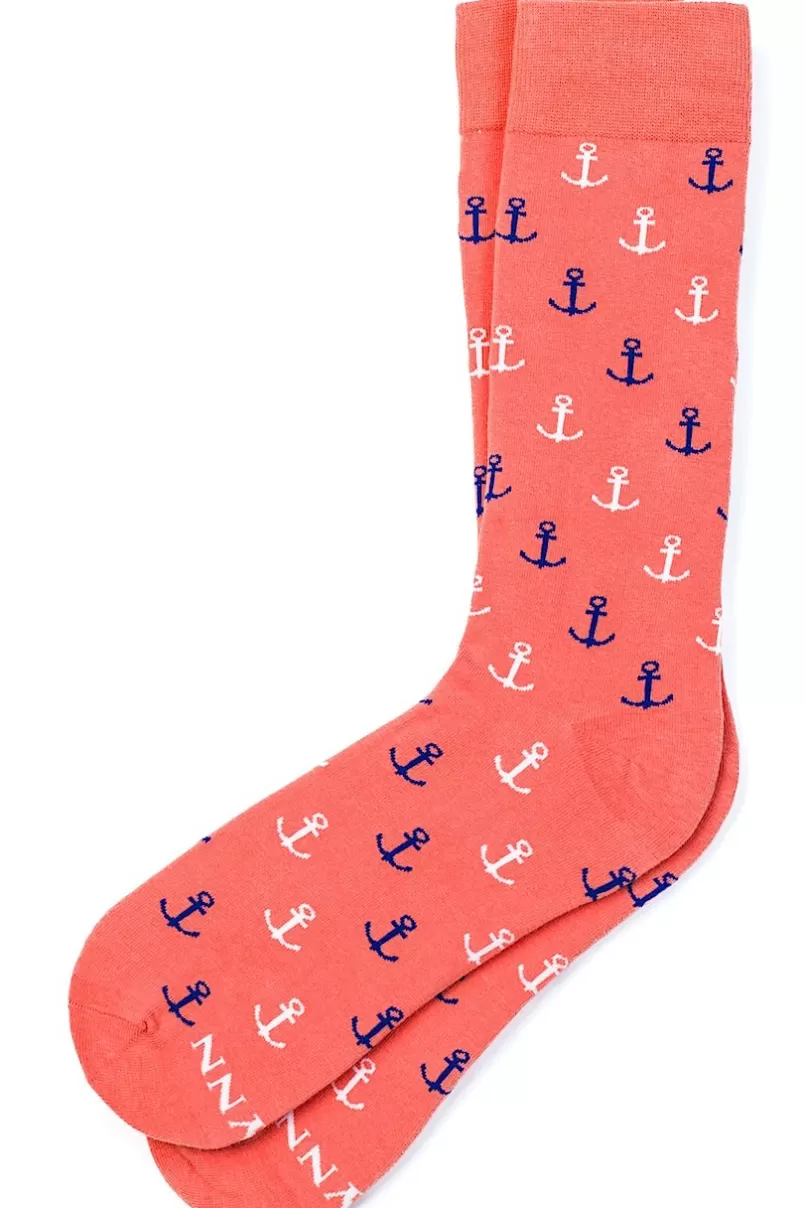 Ties Mini Anchors Sock Coral Store