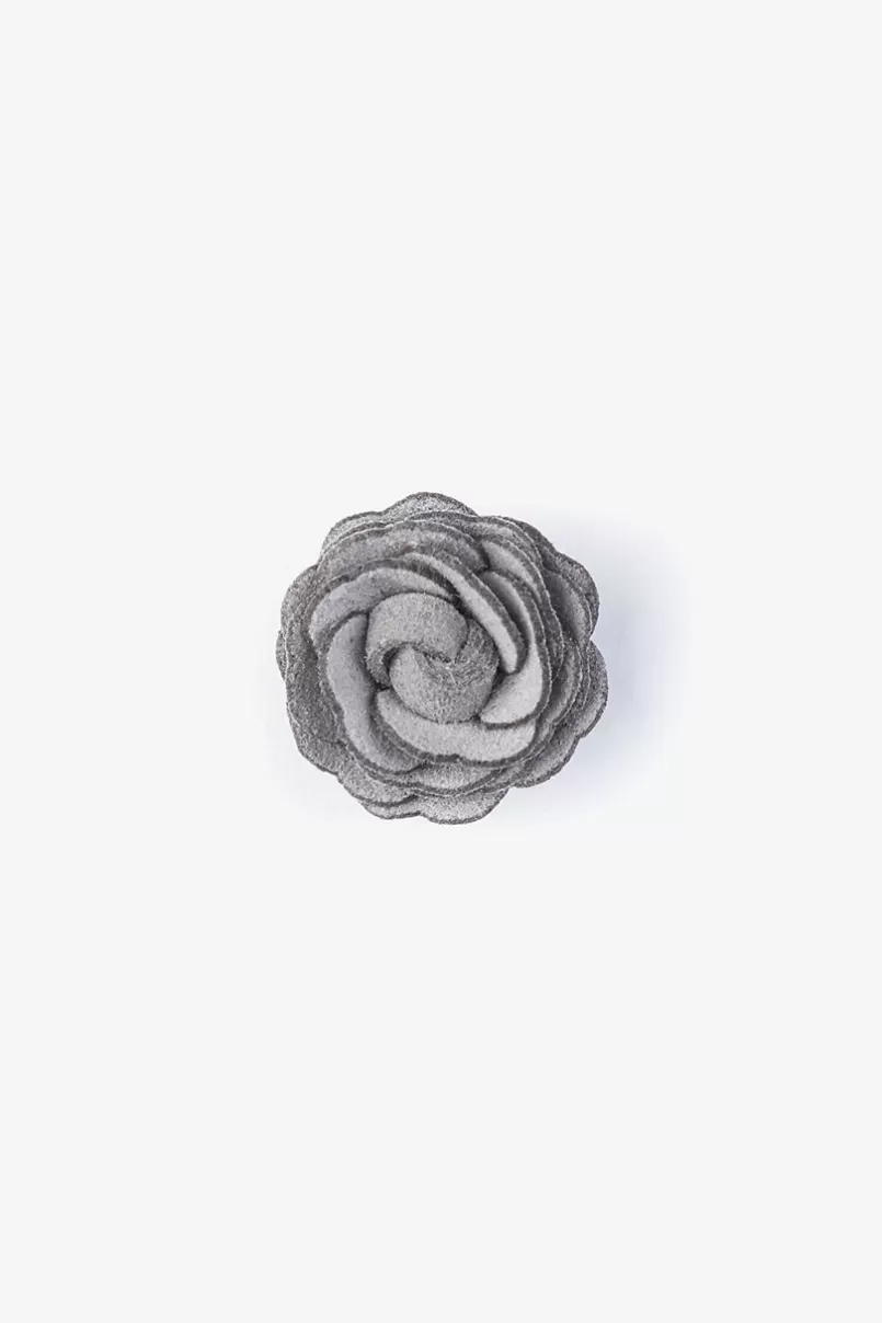 Ties Mini Flower Lapel Pin Gray Hot