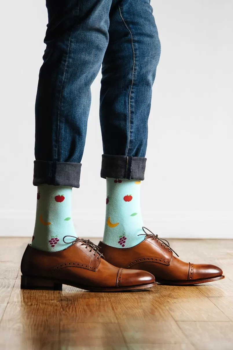Ties Mixed Fruit Light Blue Sock LightBlue New