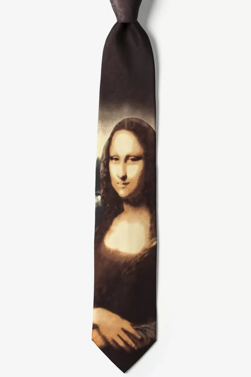 Ties Mona Lisa - Da Vinci Black Tie Cheap