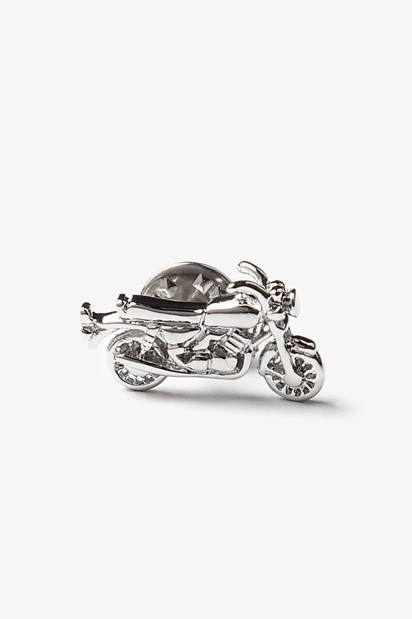 Ties Motorcycle Silver Lapel Pin Flash Sale
