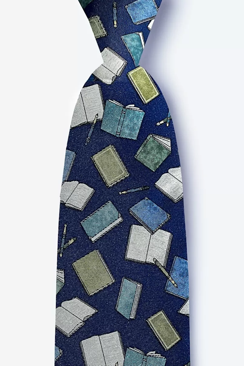 Ties Mr. Write Navy Blue Tie NavyBlue Discount