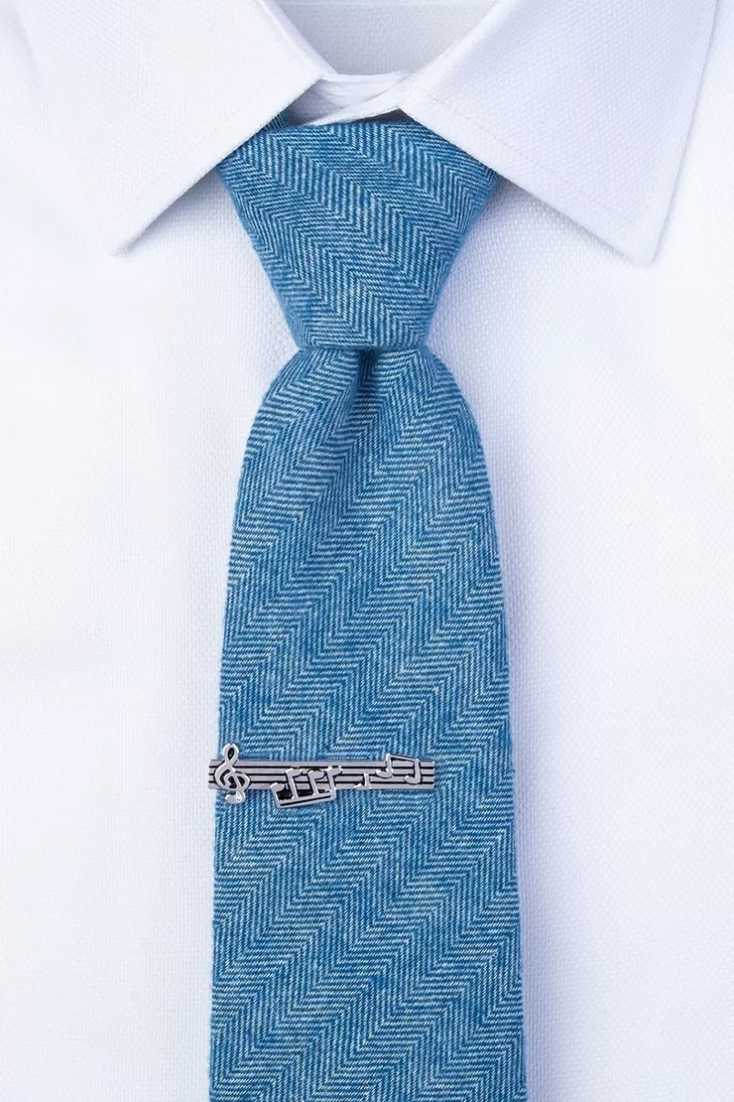 Ties Music Notes Silver Tie Bar Outlet