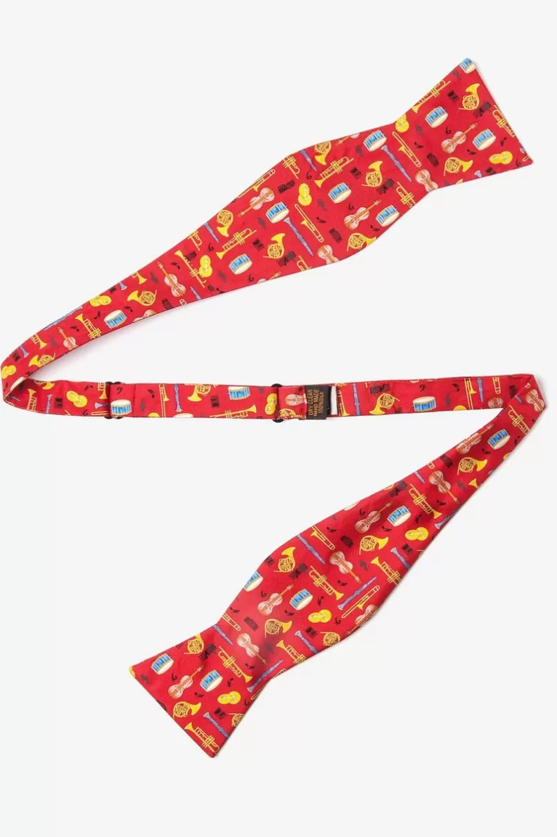 Ties Musical Instruments Red Self-Tie Bow Tie Sale