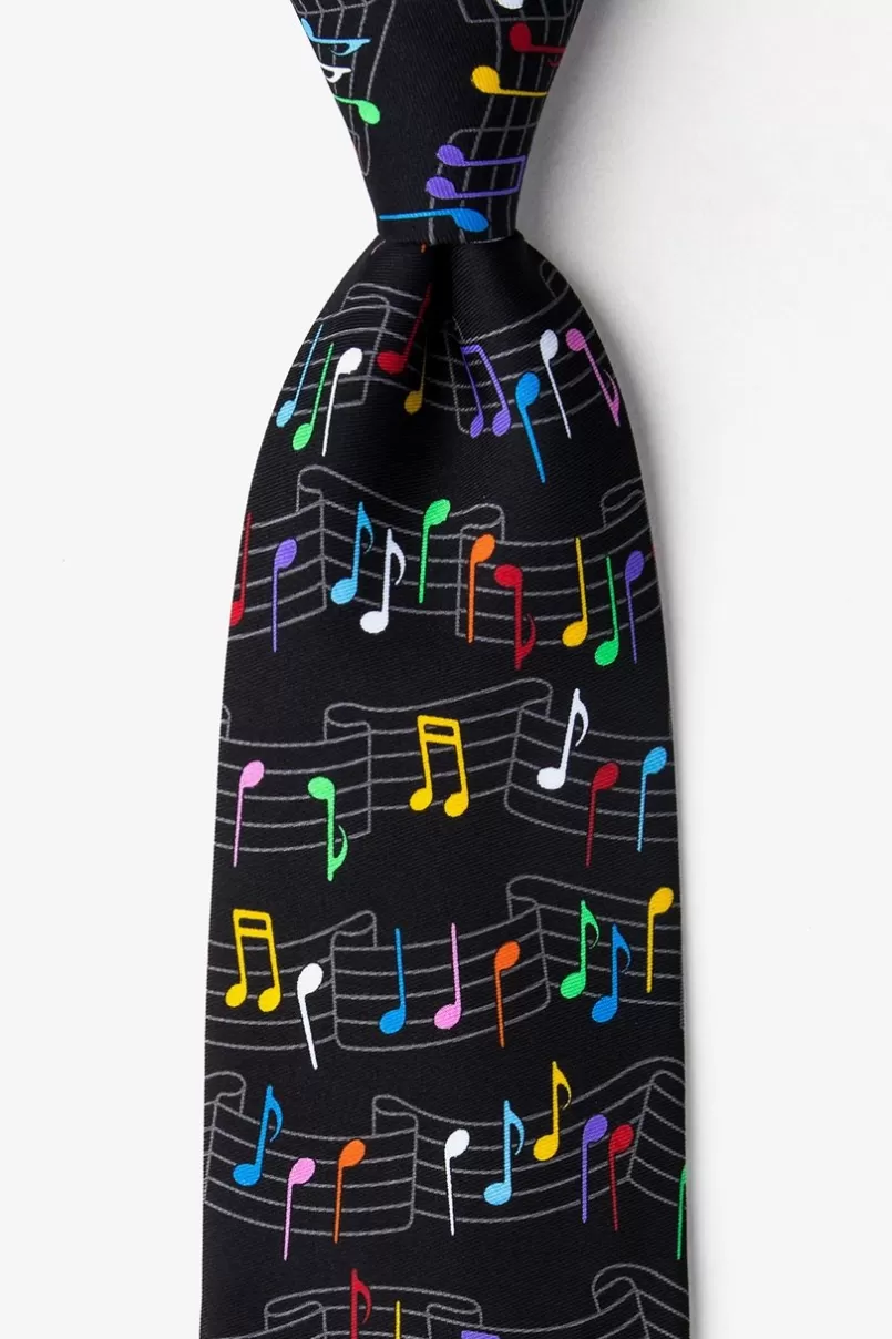 Ties Musical Rainbow Black Tie Clearance