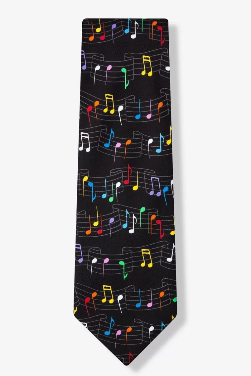 Ties Musical Rainbow Black Tie Clearance