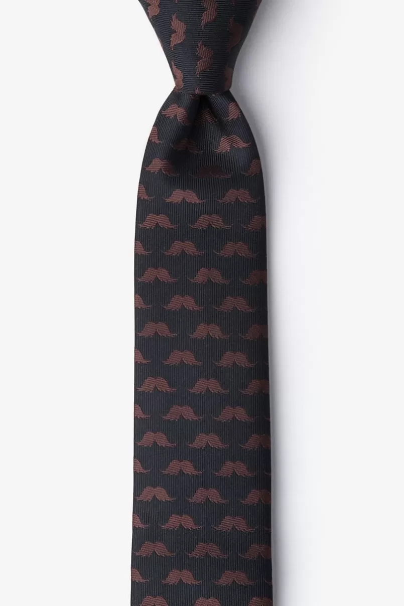 Ties Mustache Repeat Skinny Tie Black Hot