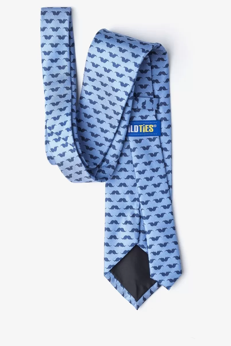 Ties Mustache Repeat Sky Blue Extra Long Tie SkyBlue Outlet