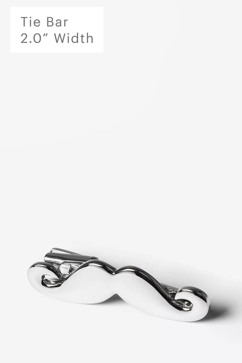 Ties Mustache Silver Tie Bar Clearance