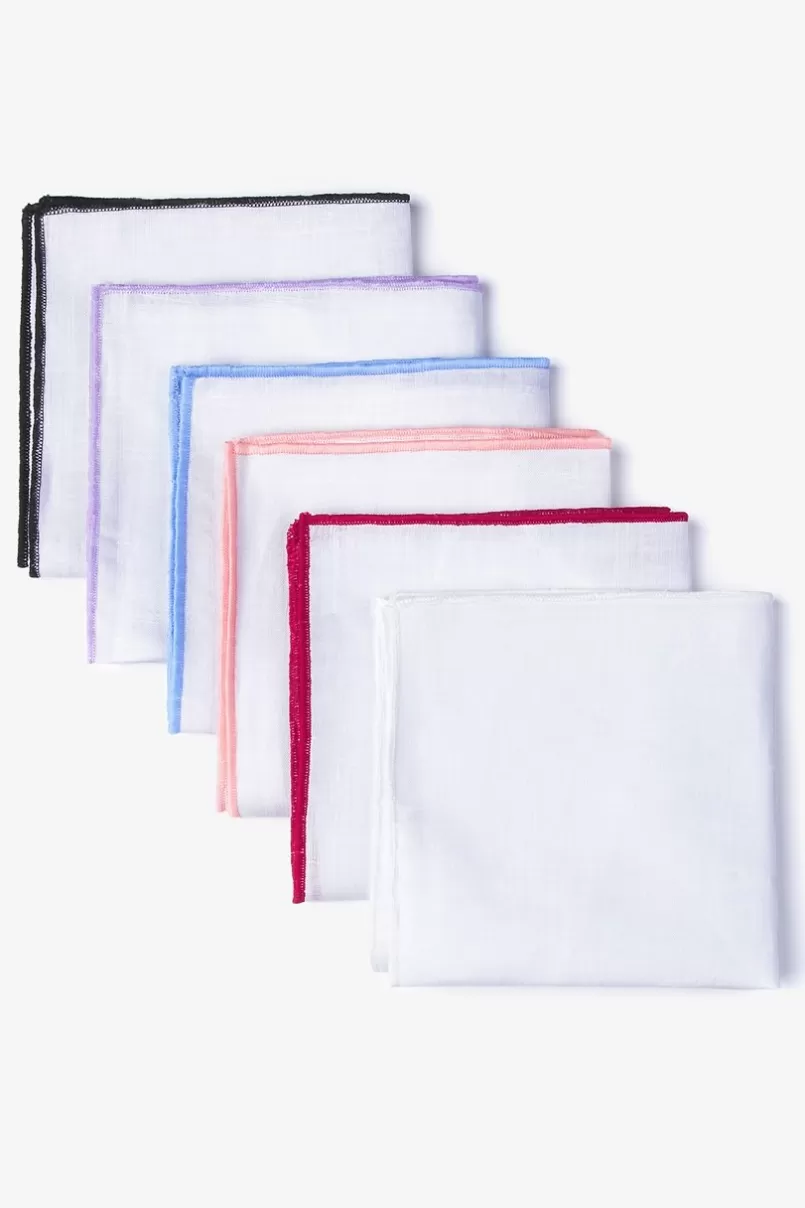 Ties Mystery Edged Linen Blue Pocket Square Pack Cheap