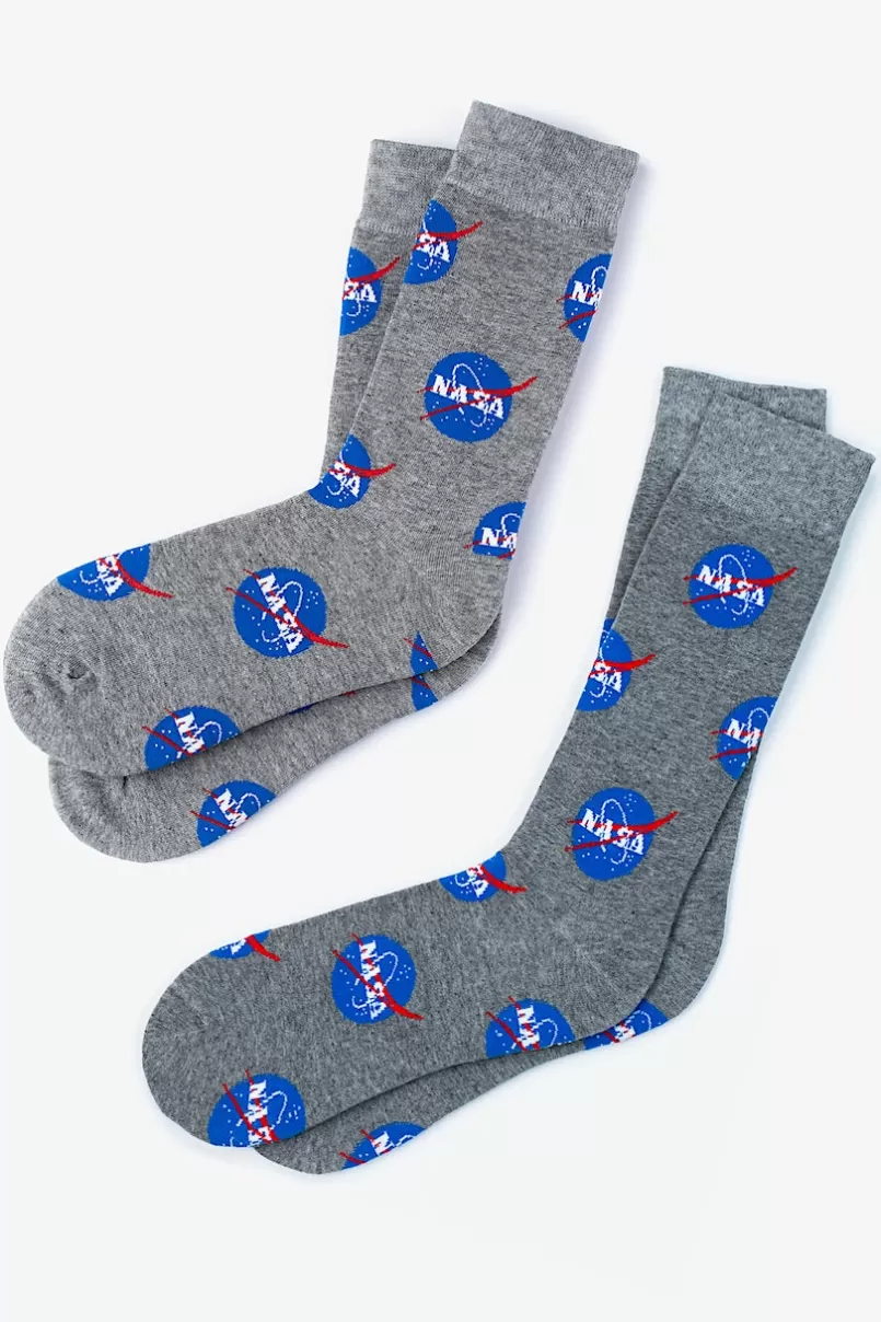 Ties Nasa Meatball Gray Sock New
