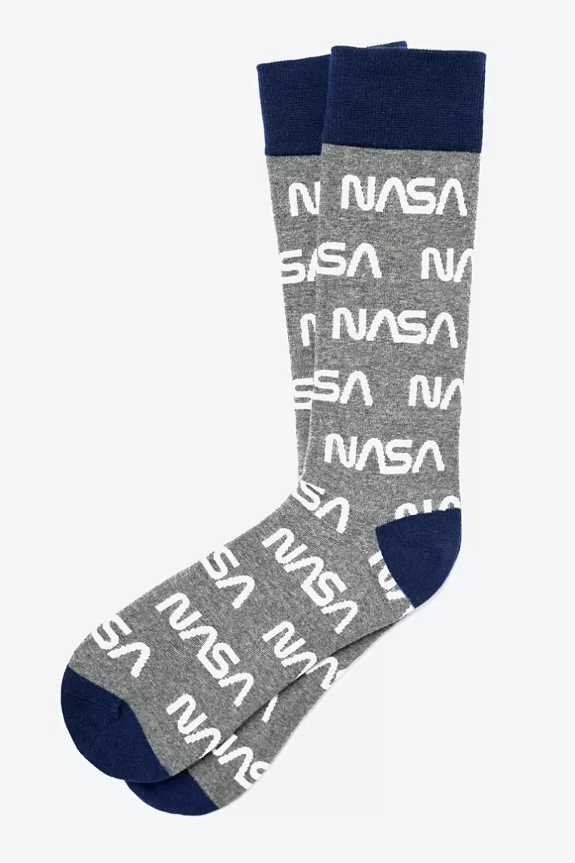 Ties NASA Worm Sock Gray Flash Sale