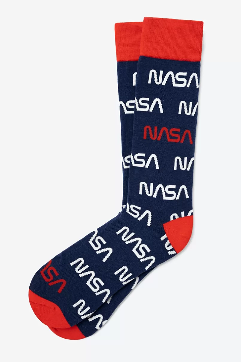 Ties NASA Worm Navy Blue Sock NavyBlue Flash Sale