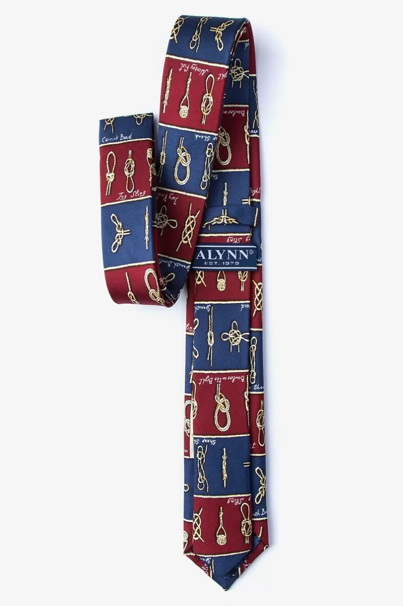 Ties Nautical Knots Burgundy Skinny Tie Cheap