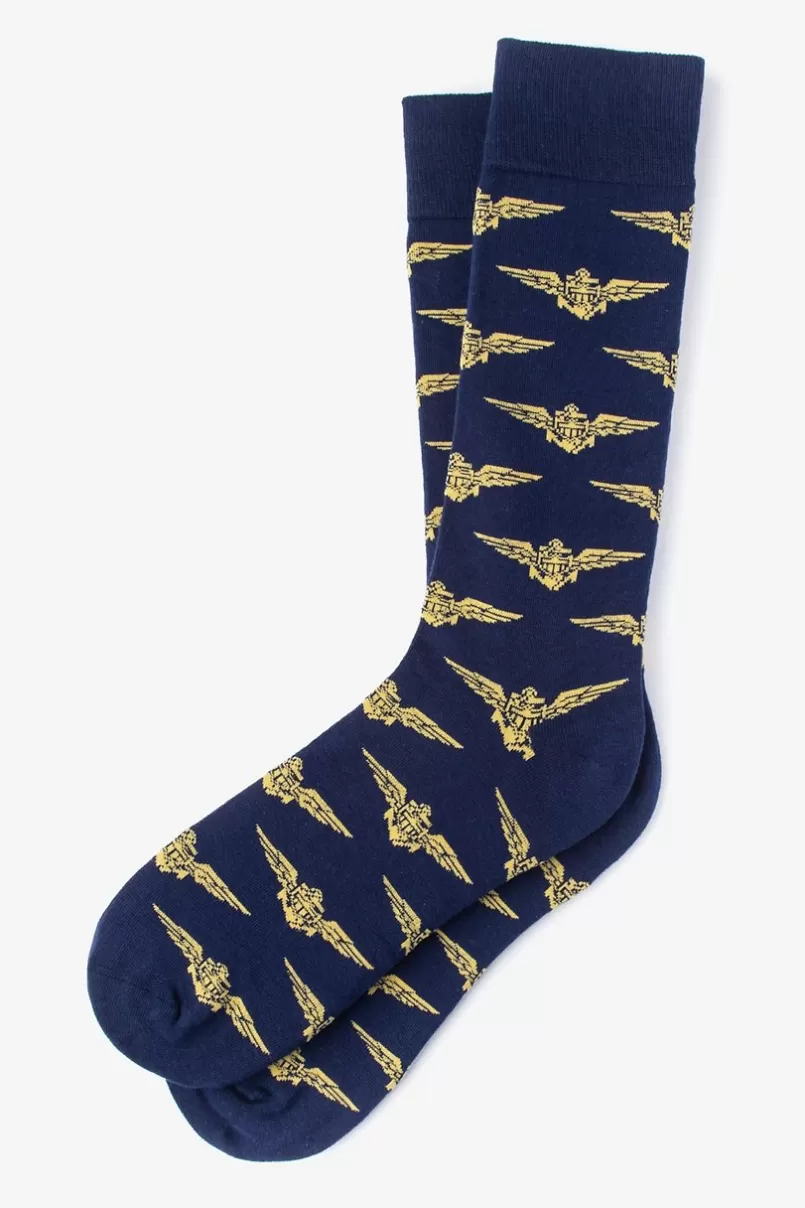 Ties Naval Aviation Wings Navy Blue Sock Outlet