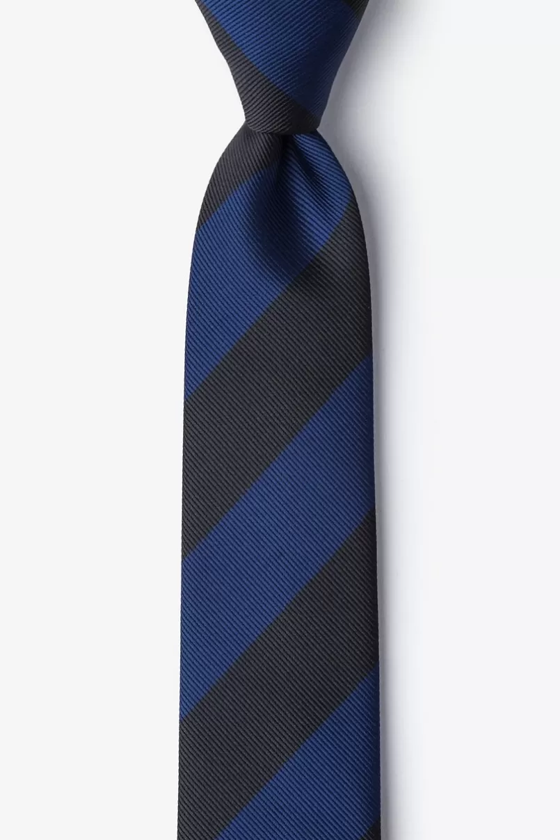 Ties Navy & Black Stripe Navy Blue Skinny Tie Discount