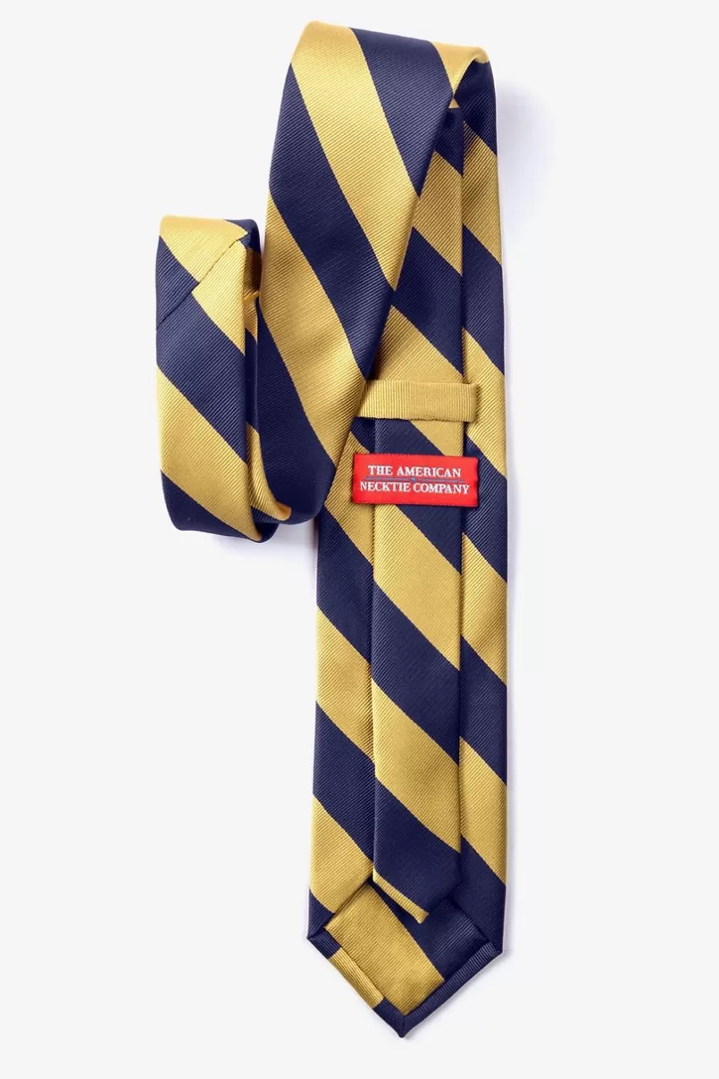 Ties Navy & Gold Stripe Navy Blue Extra Long Tie NavyBlue&Gold Flash Sale