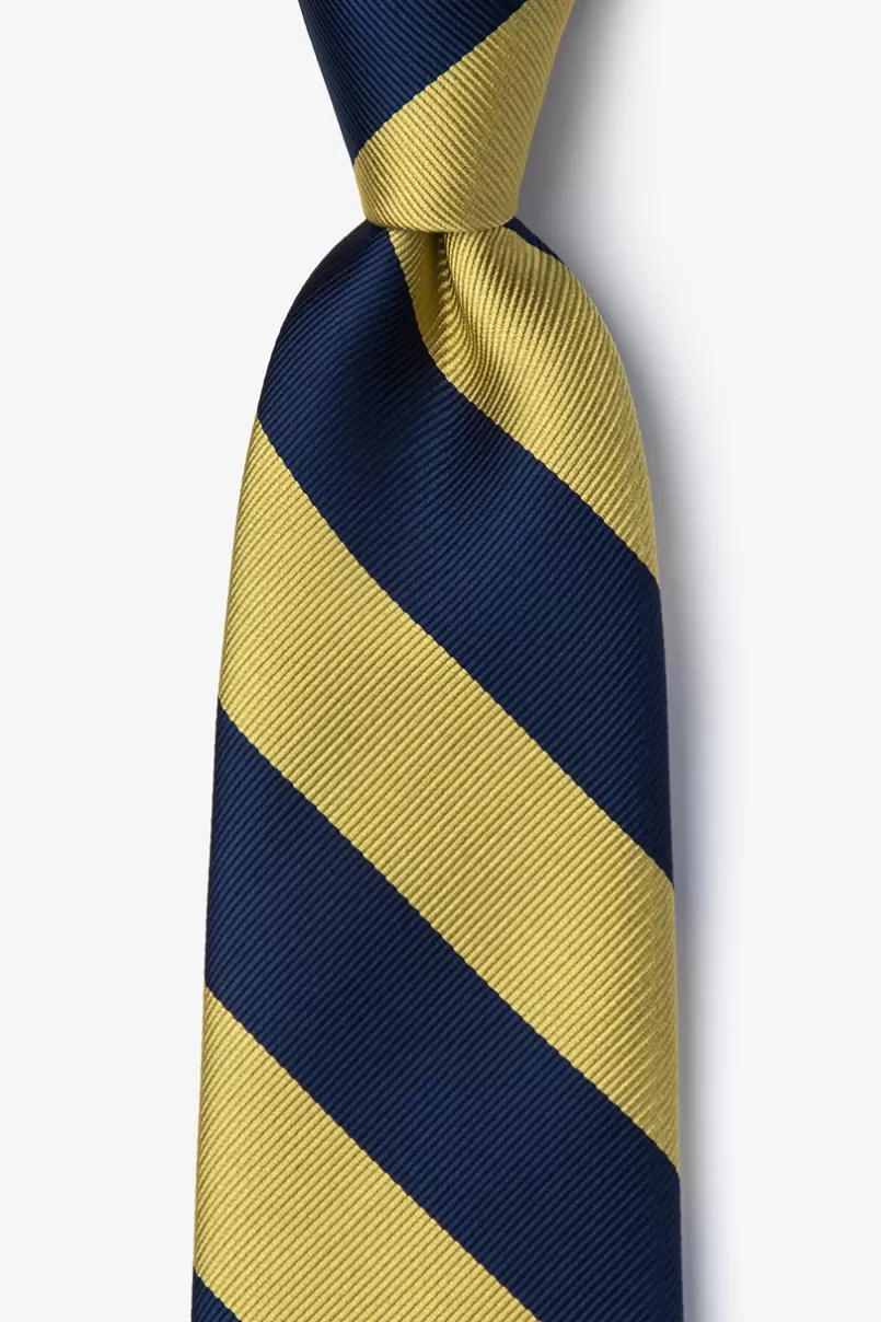 Ties Navy & Gold Stripe Navy Blue Tie NavyBlue&Gold Cheap