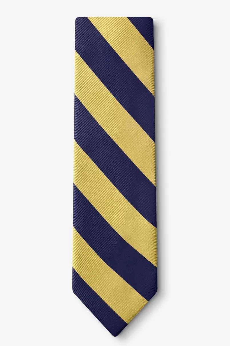 Ties Navy & Gold Stripe Navy Blue Tie NavyBlue&Gold Cheap