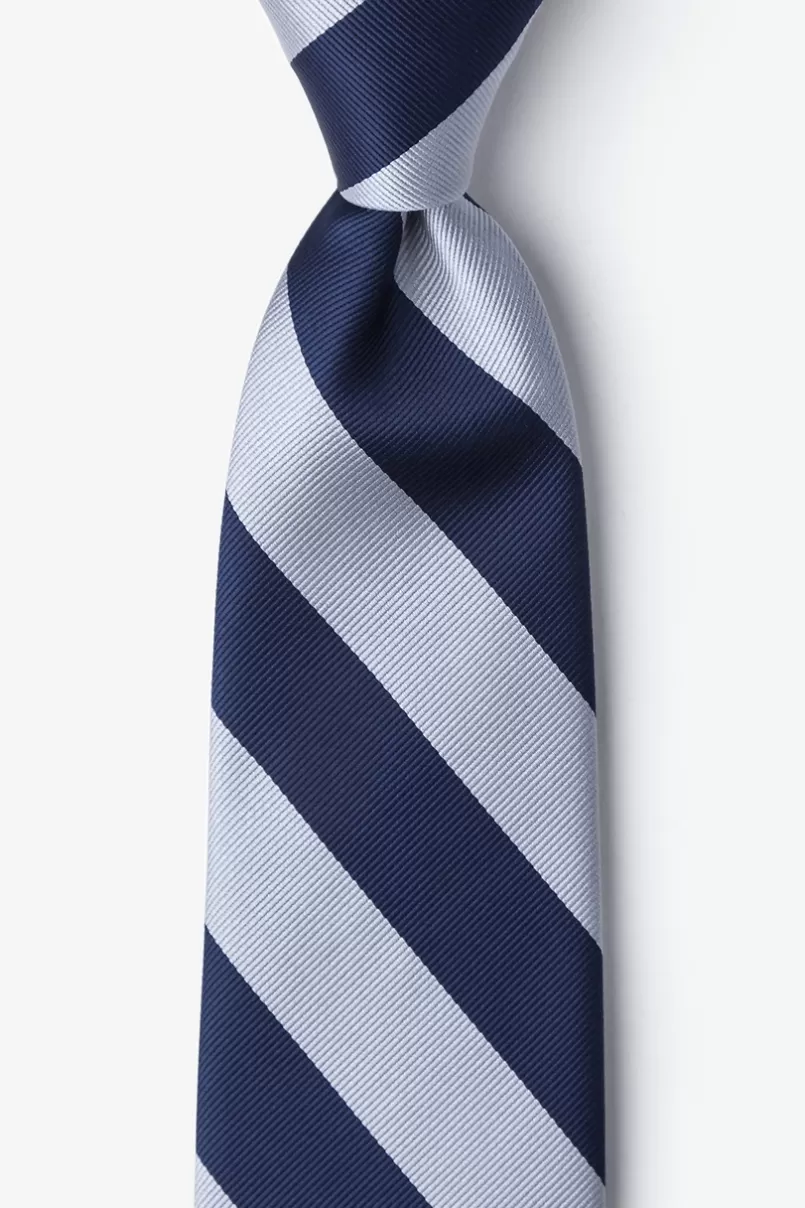 Ties Navy & Silver Stripe Navy Blue Tie NavyBlue&Silver Fashion