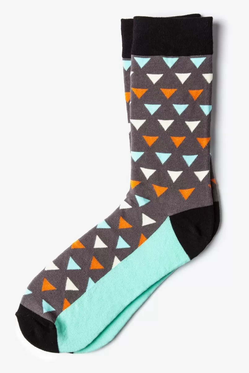 Ties Newport Turquoise Sock Turquoise&Charcoal Shop
