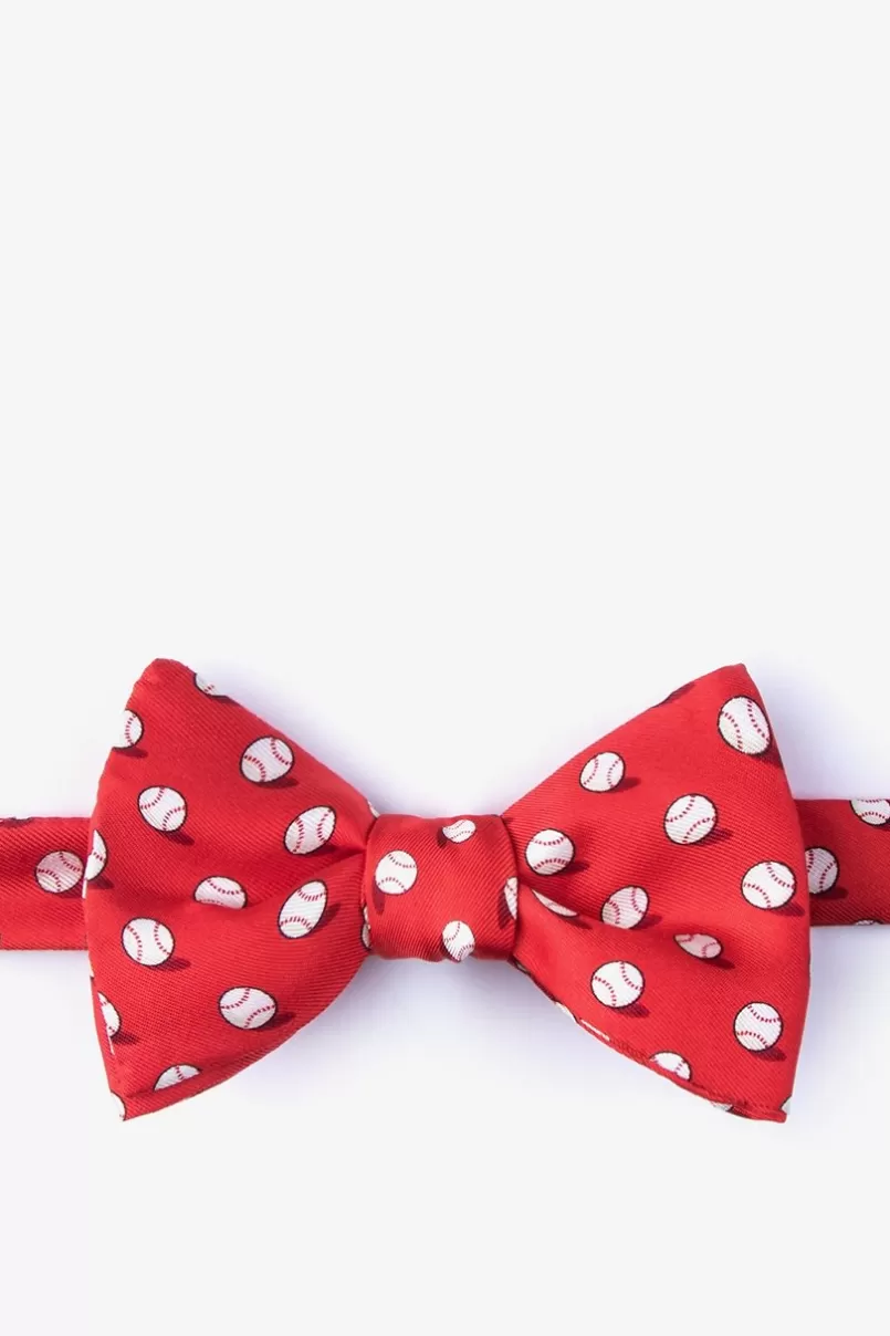 Ties No Hitter Red Self-Tie Bow Tie Clearance